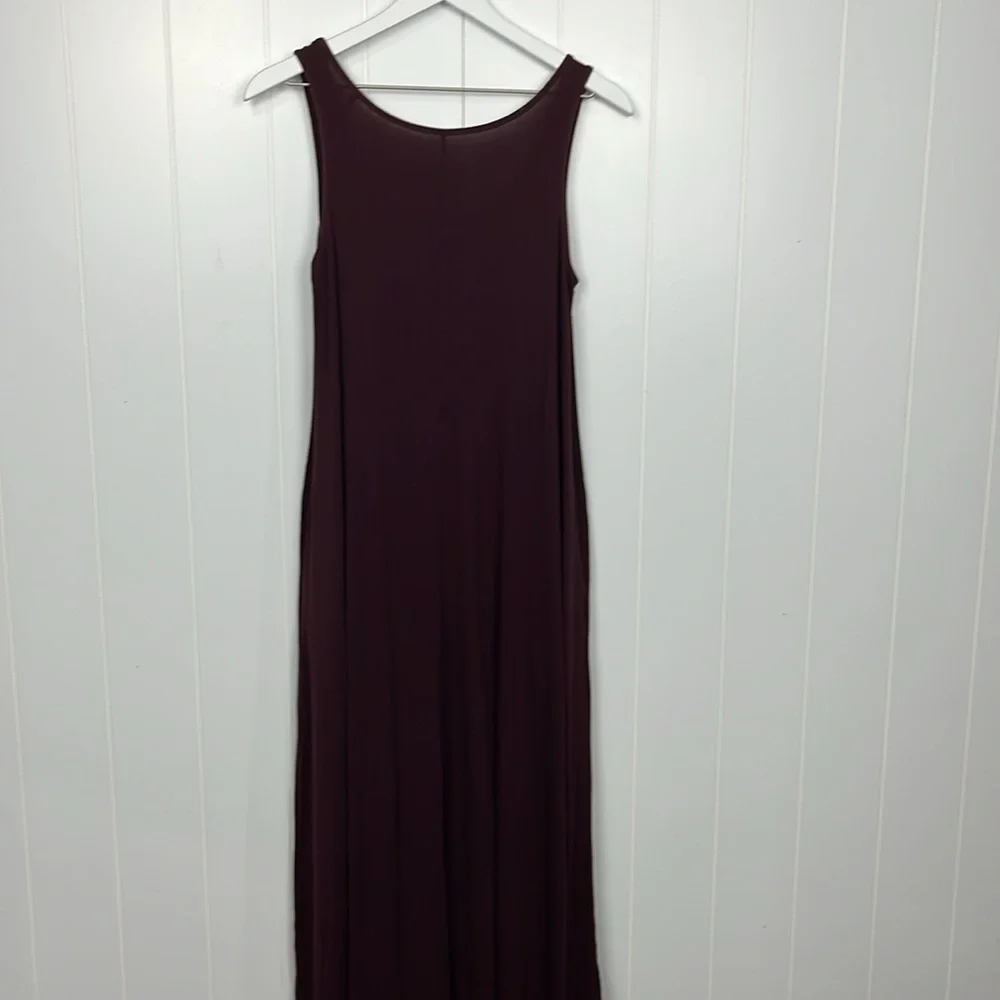 Universal Standard Womens Dress 2XS Burgundy Sleeveless Maxi Pockets Hi-Low New - Picture 9 of 12